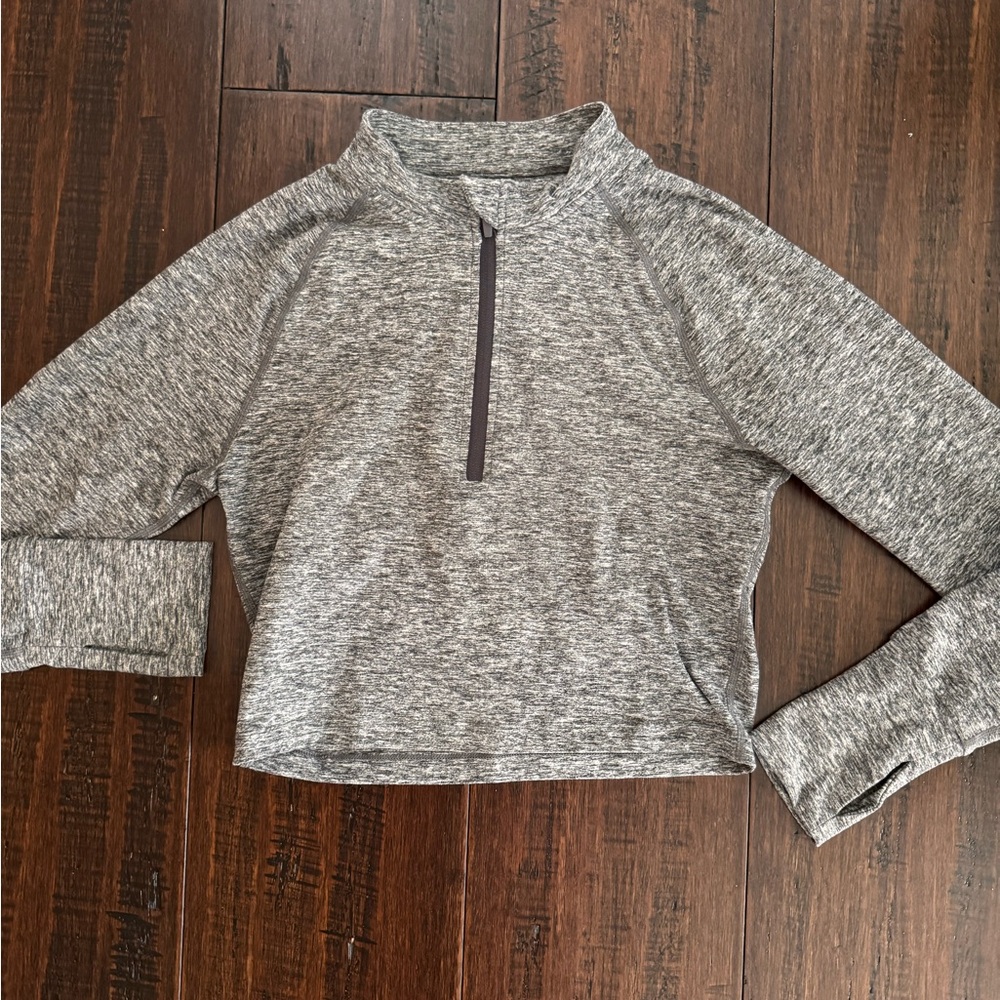 Paragon Fitwear Heather Gray Cropped Quarter-Zip Athletic Pullover